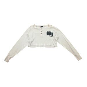 Vintage Women’s Black Flag crop top l/s “High Sierra” waffle shirt y2k